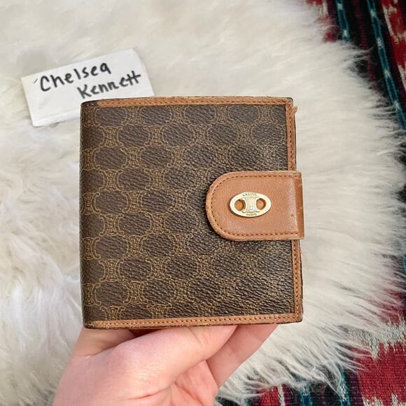 Celine Handbags - Céline Brown Compact Monogram Macadam Bifold Wallet